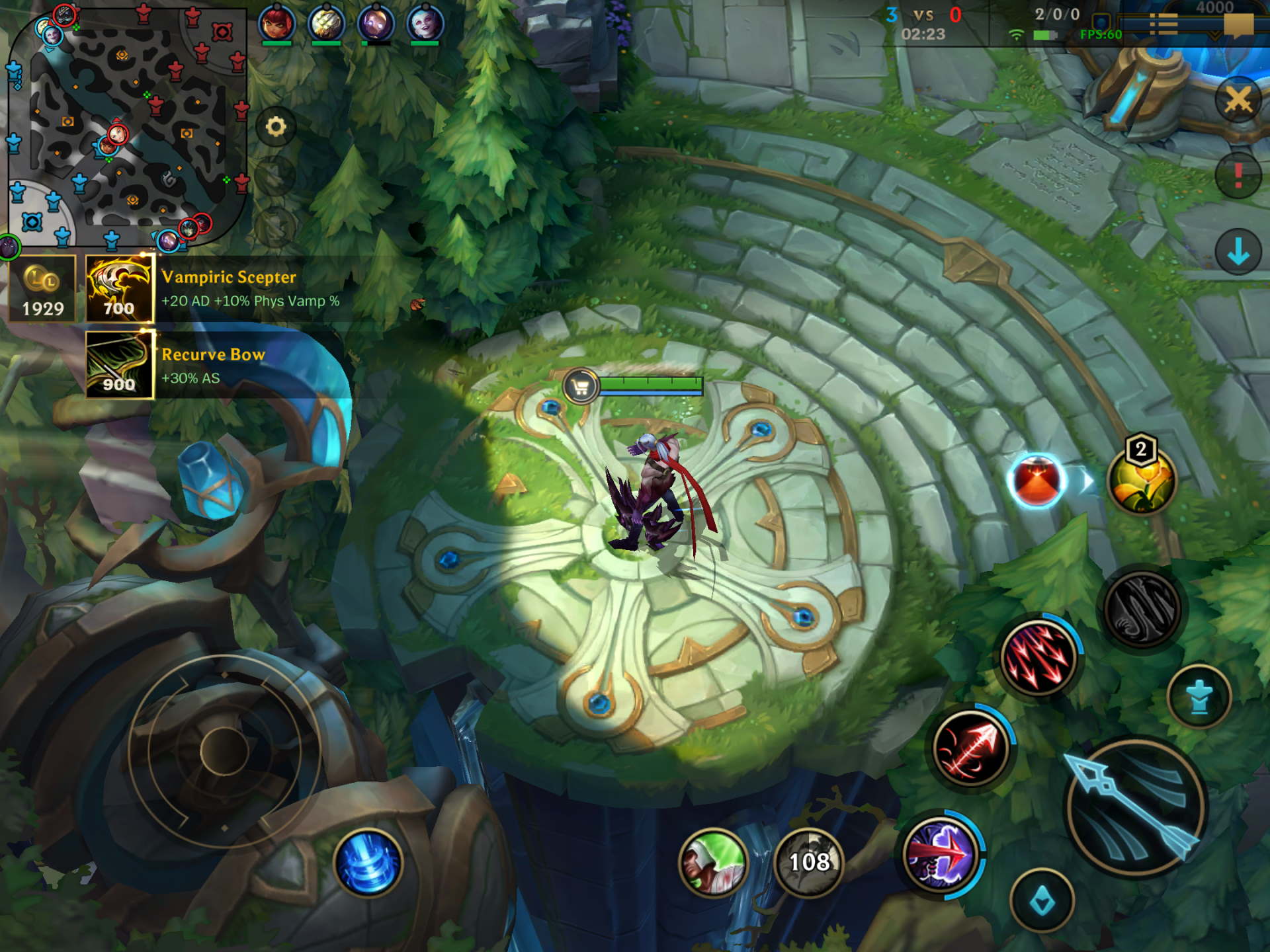 Spawning platform and shop in League of Legends Wild Rift