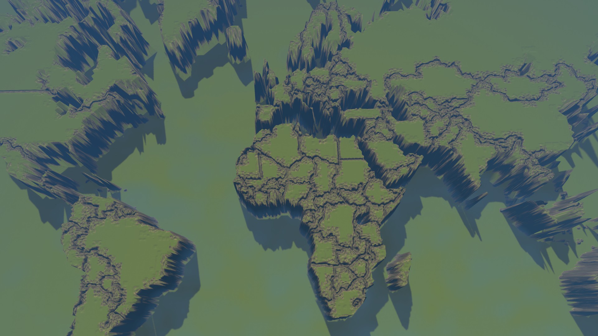 Imported World map in the Cities: Skylines map editor