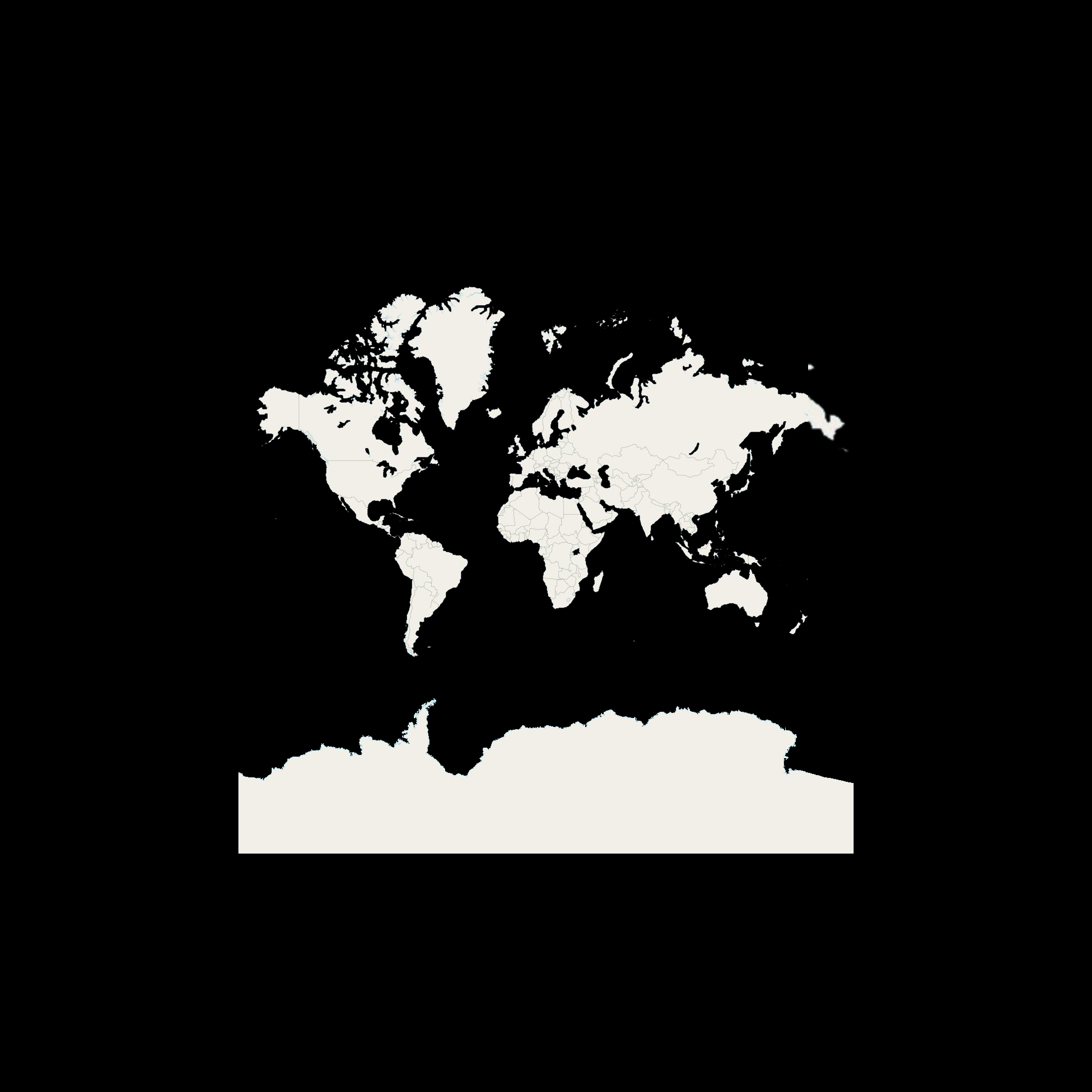 Customized World map in black and white