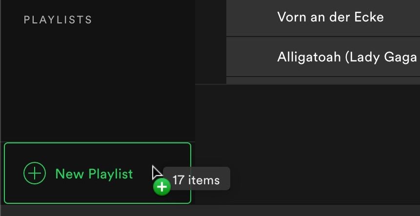 Screenshot Spotify Add Songs to Playlist