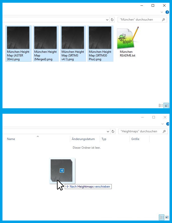 Moving the Cities Skylines Heightmaps in the Heightmap Folder