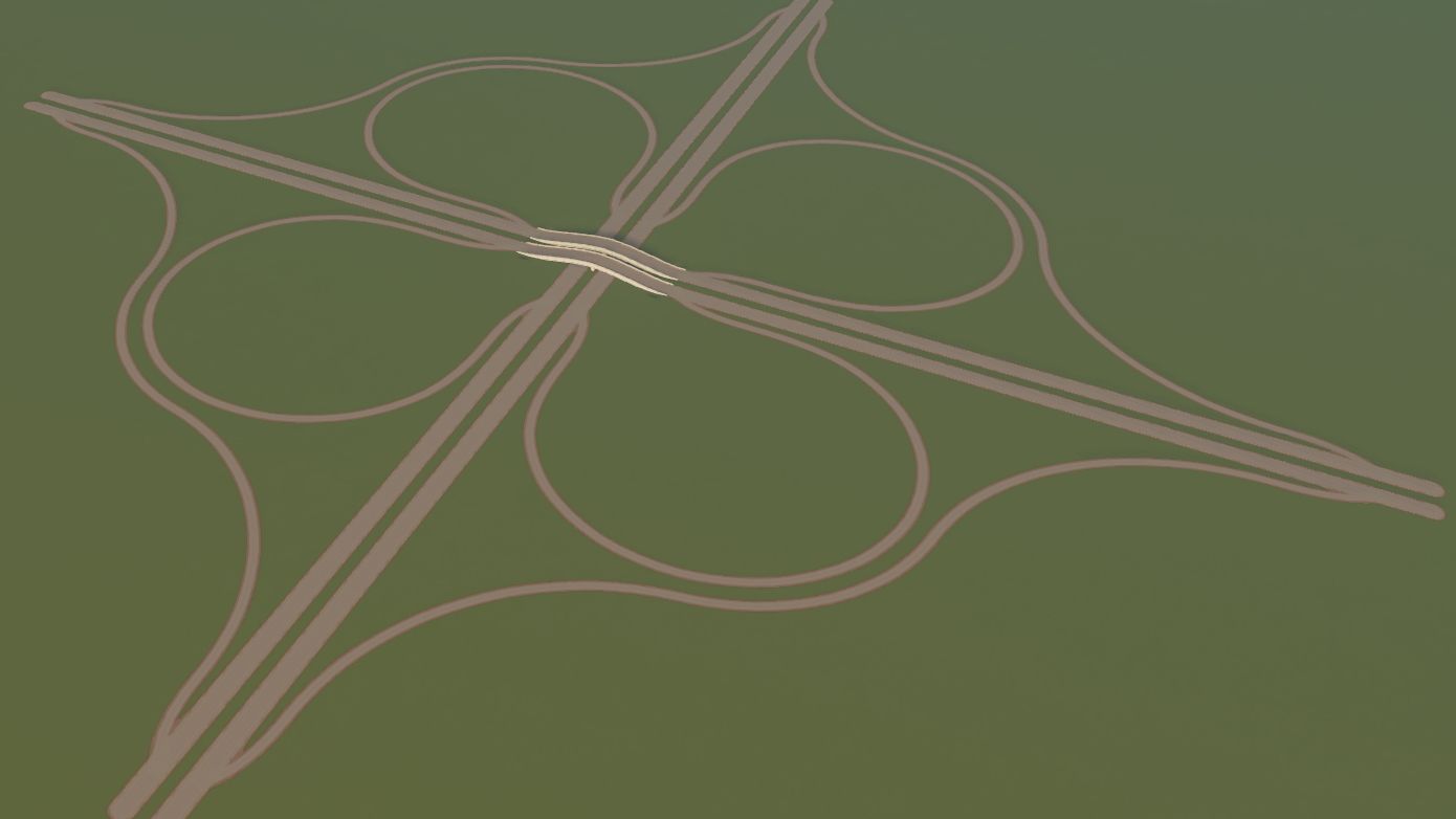 Cities Skylines Perfect Cloverleaf Interchange With Advanced Road Tools