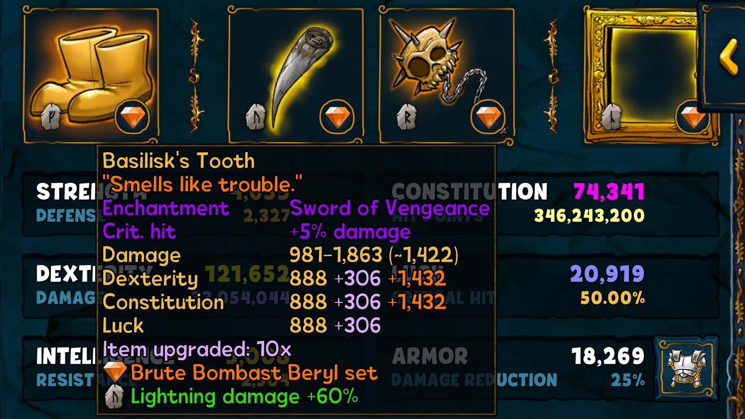 Legendary gem weapon Berserker