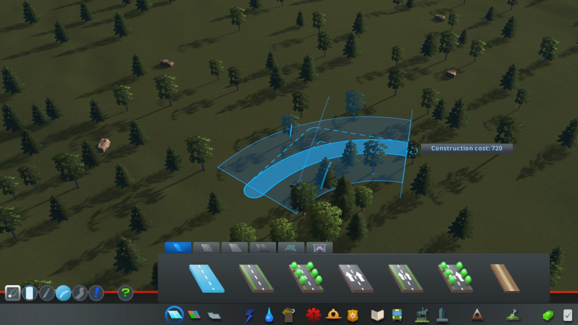 Building a curved road in Cities Skylines