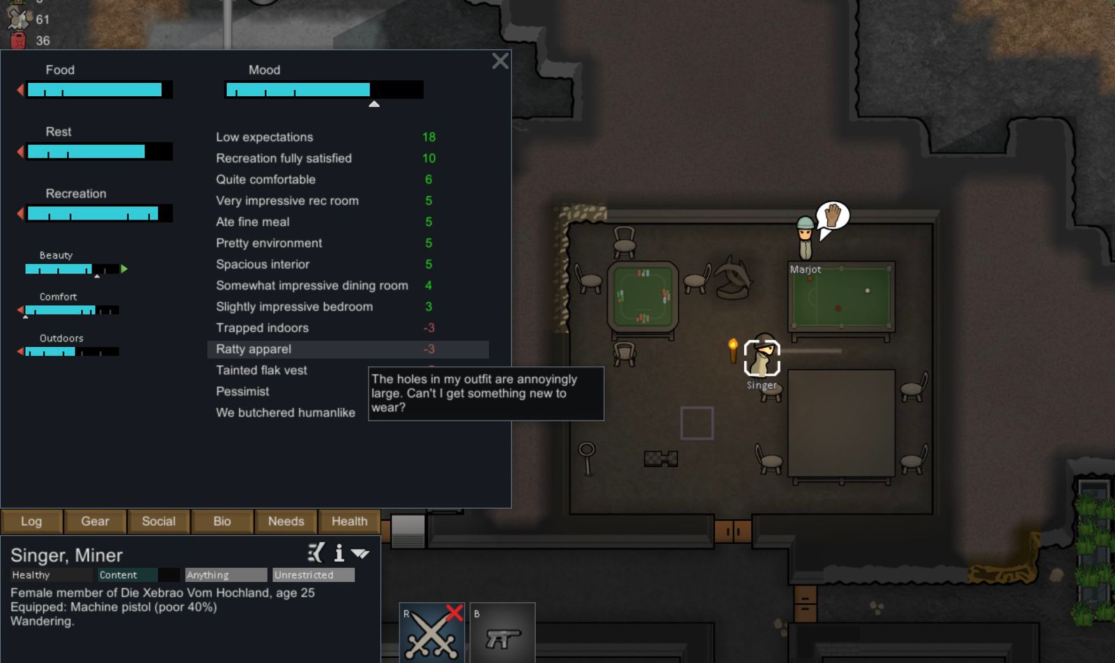 RimWorld: How to Avoid the Tattered/Ratty Apparel Mood Debuff